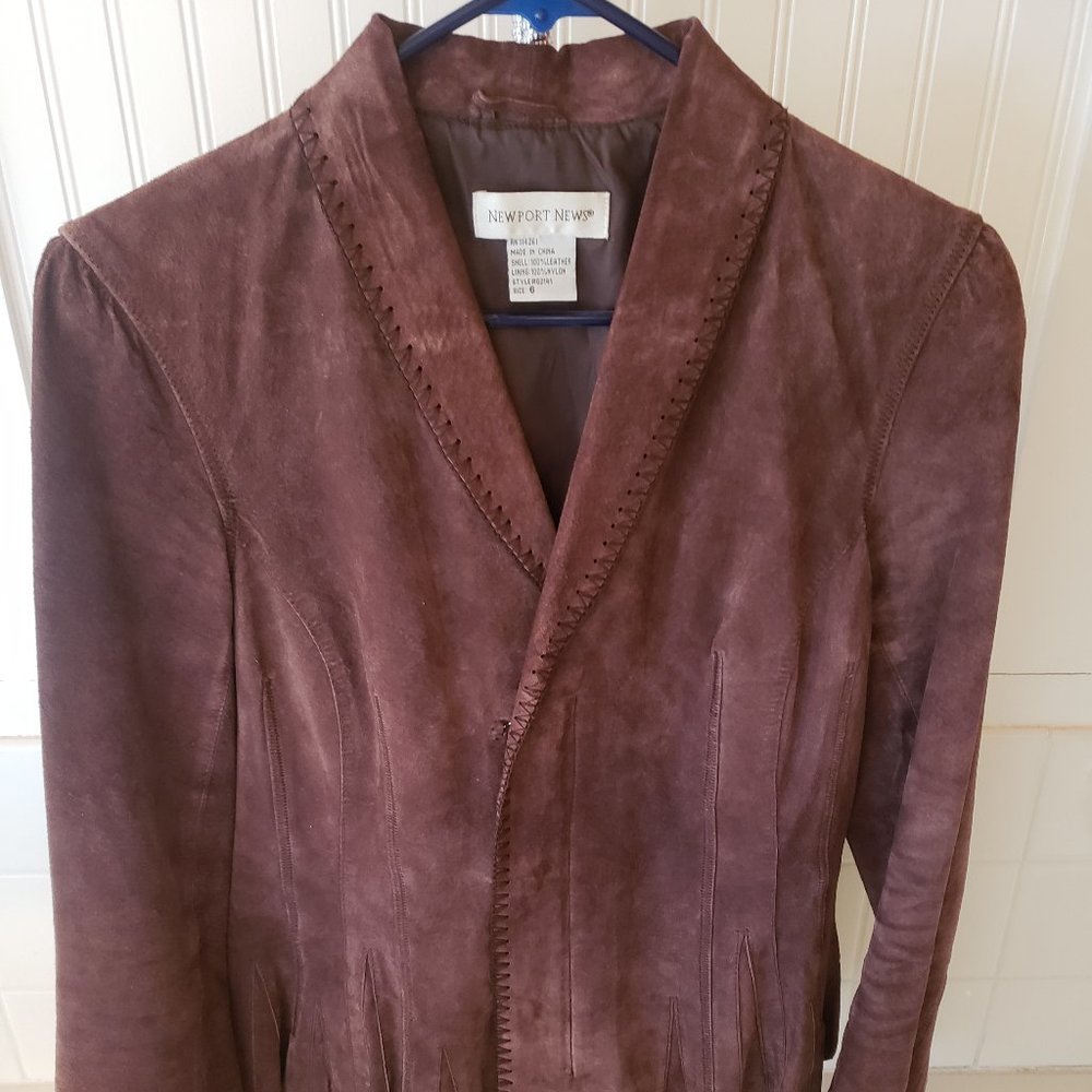 Newport News Chocolate Suede Jacket size 6